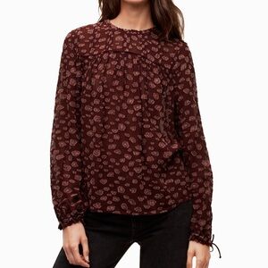 Aritzia Wilfred Burgundy Blouse